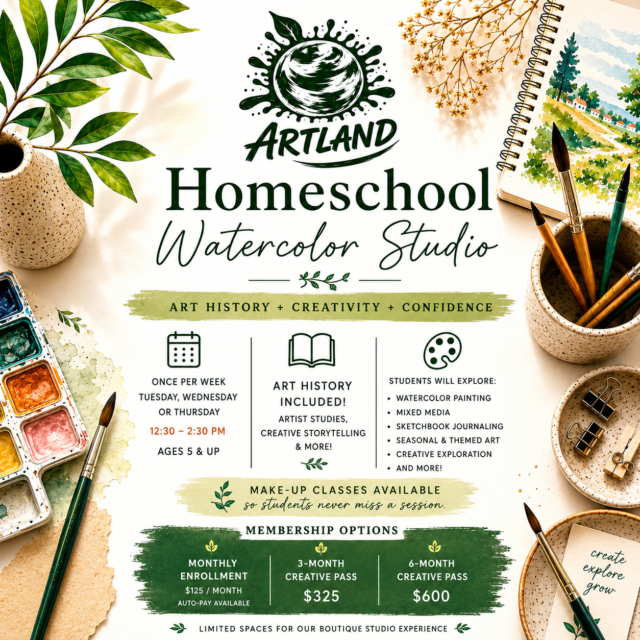 Homeschool Watercolor Studio