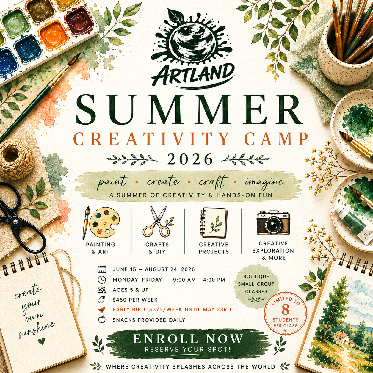 🎨 ArtLand Summer Creativity Camp